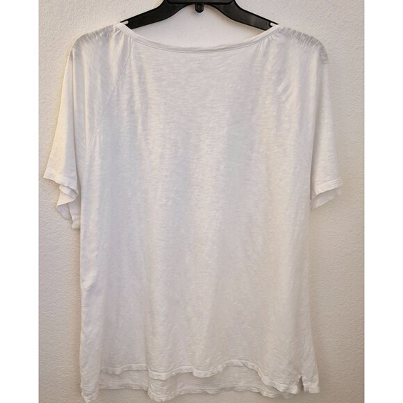 Talbots 100% Cotton Relaxed Fit V Neck Pullover Flutter Sleeve Top Size 2X EUC - Picture 5 of 7